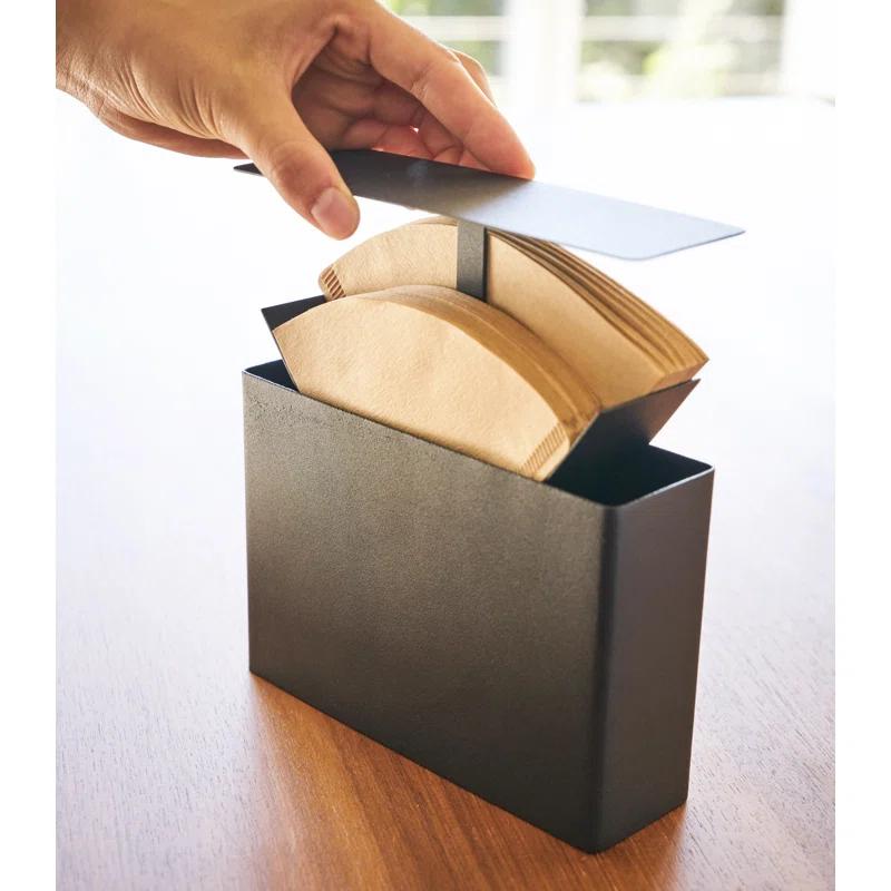 Yamazaki Home Yamazaki Home 02 Coffee Filter Case - Kitchen Storage Holder Container, Steel, Lid