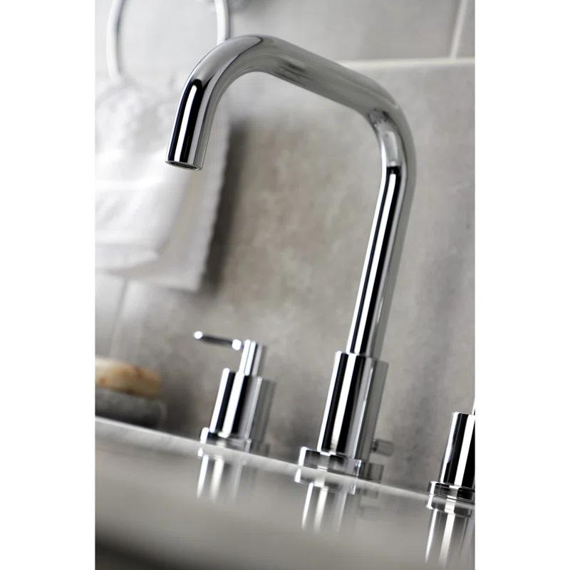 Kingston Brass FSC8931SVL Kingston Brass Serena Two-Handle 3-Hole Deck Mount Widespread Bathroom Faucet with Brass Pop-Up Drain