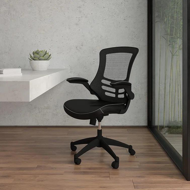 Flash Furniture Jayetta Mid-Back Mesh Swivel Ergonomic Office Chair with Flip-Up Arms