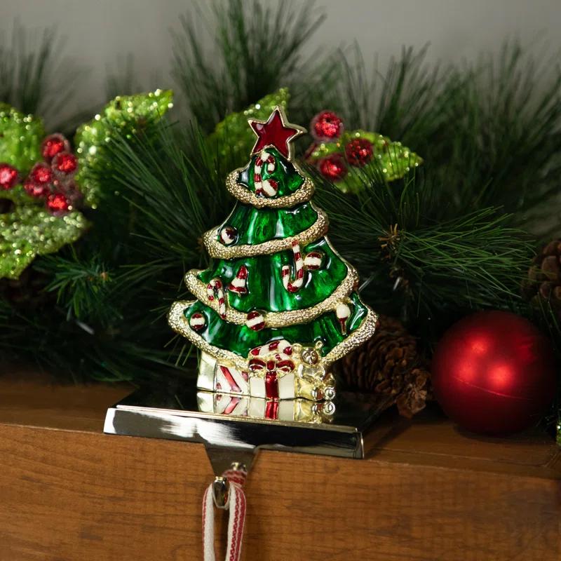 Northlight Seasonal Decorated Christmas Tree Metal Stocking Holder - 6"