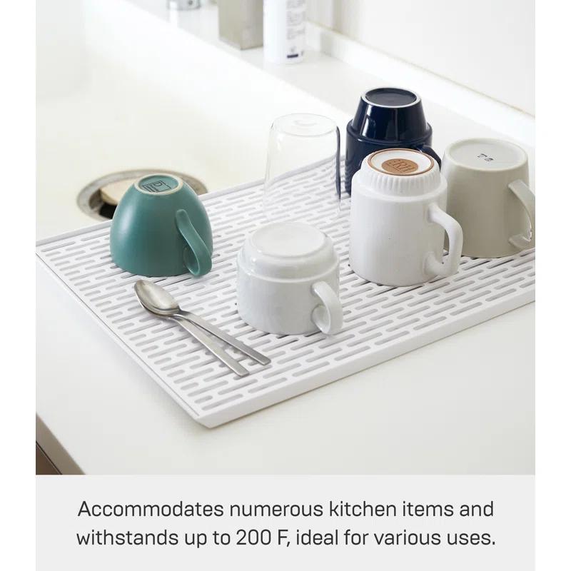 Yamazaki Home Yamazaki Home Sink-Side Draining Mat - Kitchen Dish Rack Tray Drainer, Plastic