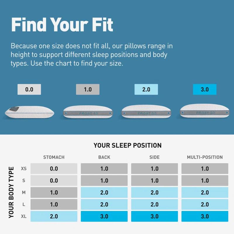 Bedgear Bedgear Frost Performance Pillow - Cooling Bed Pillow - All Sleep Positions