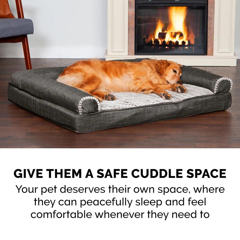 FurHaven Luxe Fur & Performance Linen Sofa Bed