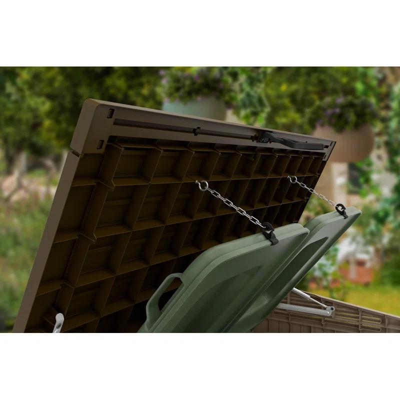 Keter Store-It-Out MIDI 4.3x3.7 ft. Durable Resin Outdoor Storage Shed With Floor and Double Doors for Garden Patio Furniture and Tools, Brown