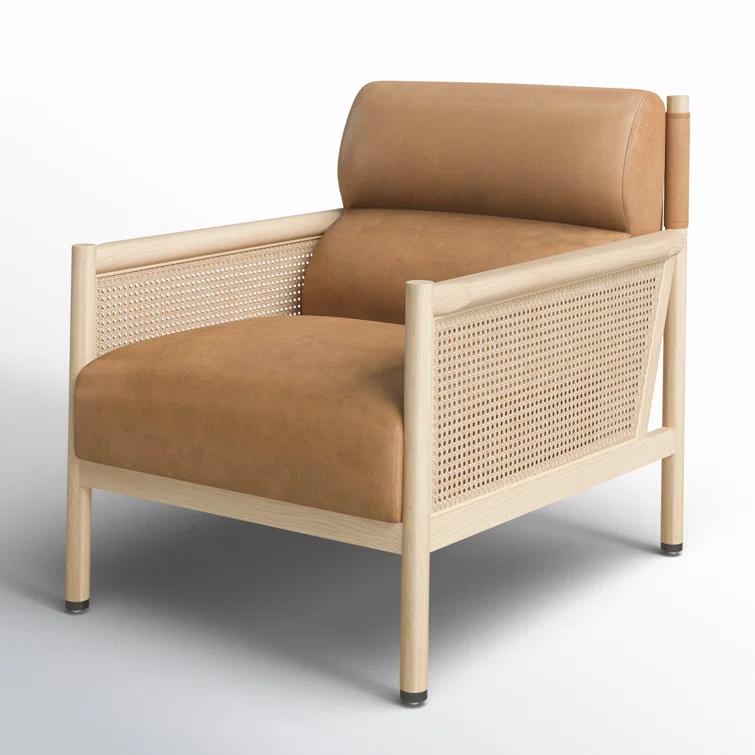 Kennison Cognac Handcrafted Leather Accent Chair