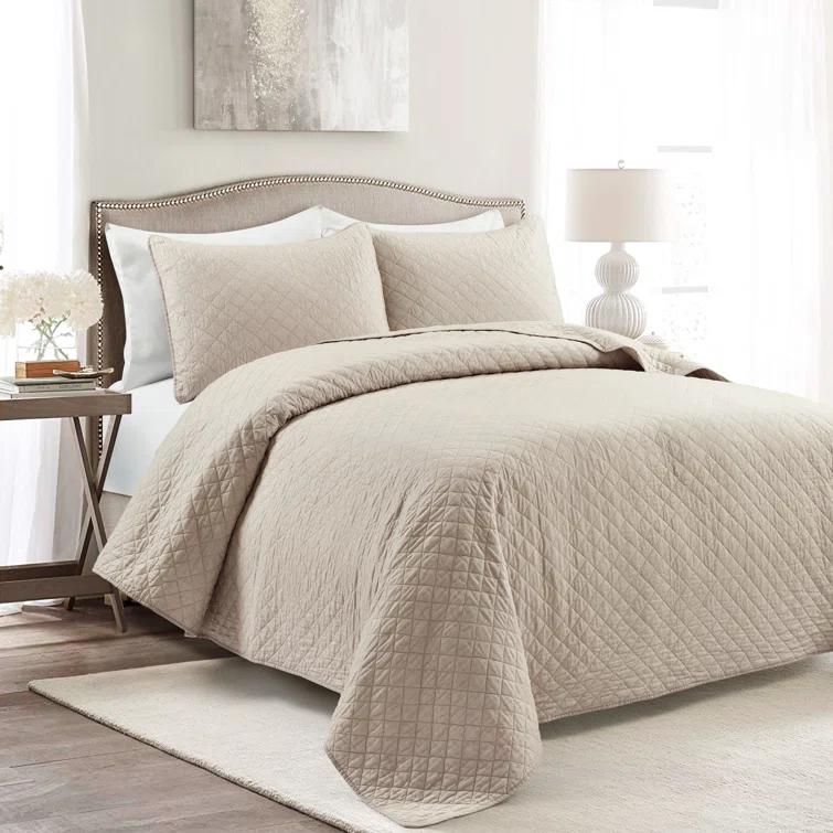 Lush Decor Ava Diamond Standard Cotton Modern & Contemporary Quilt Set