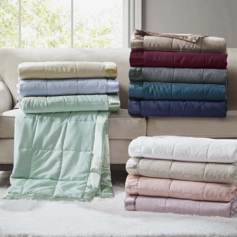 Madison Park Lightweight Down Alternative Blanket with Satin Trim