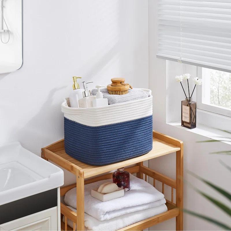 Rosecliff Heights Pack of 3 Cotton Rope Woven Baskets for Storage