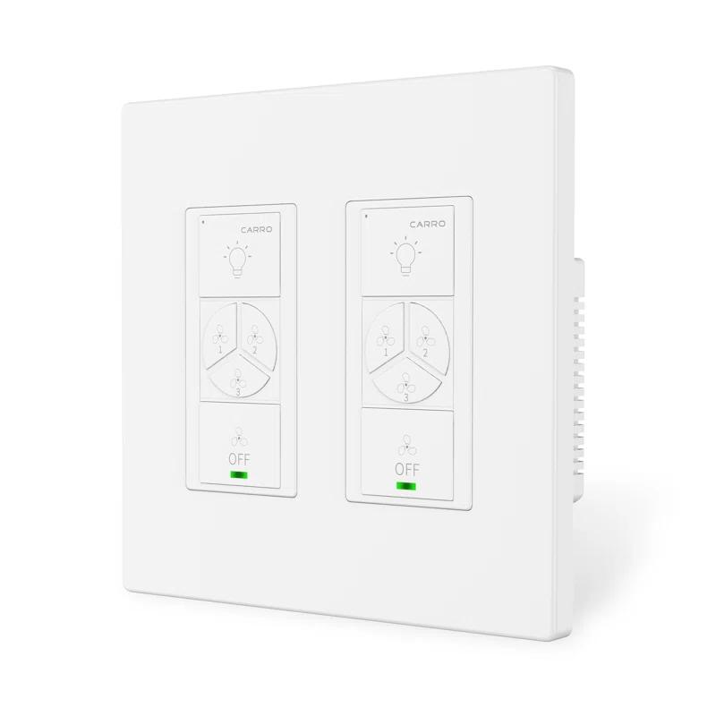 CARRO Carro Home Smart Switch, Fan Speed Control And Light On/off Switch Works With Amazon Alexa, Google Home, And Siri Shortcut, Universal Wifi Fan & Light Controller.