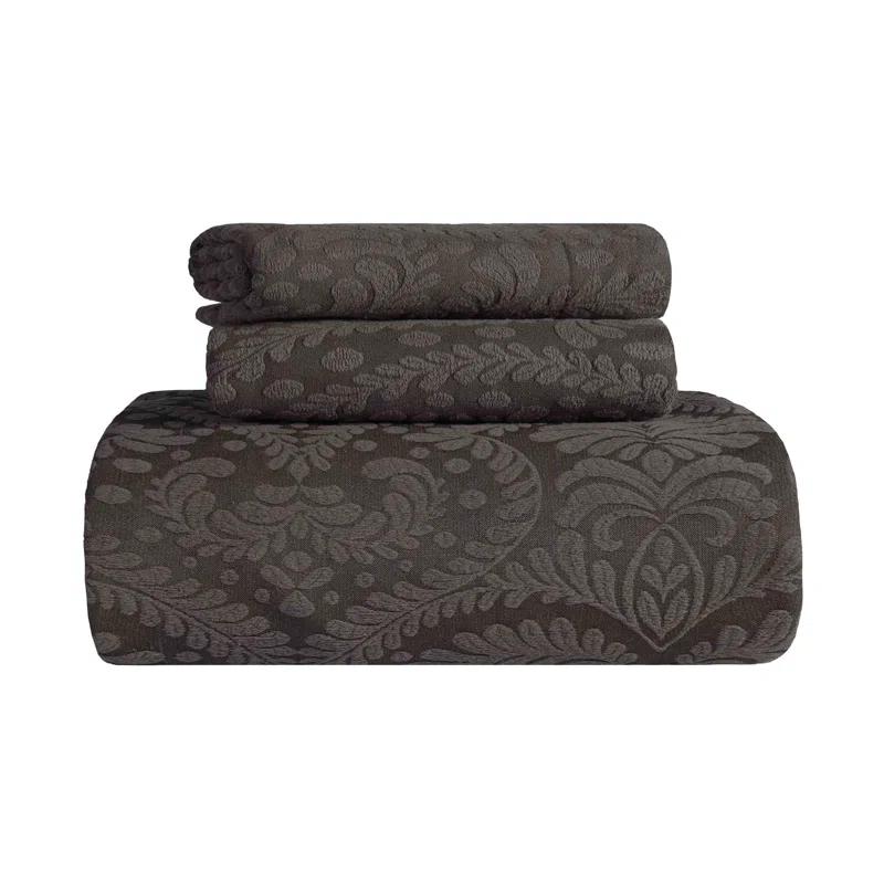 Superior Aspen Floral Scalloped Edge Cotton Blend Coverlet / Bedspread Set