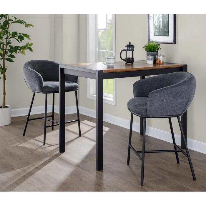 17 Stories Upholstered Counter Stool with Metal Frame (Set of 2)