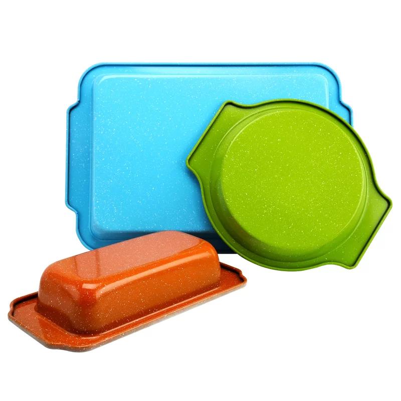 Vibrant Ceramic Non-Stick 3-Piece Bakeware Set