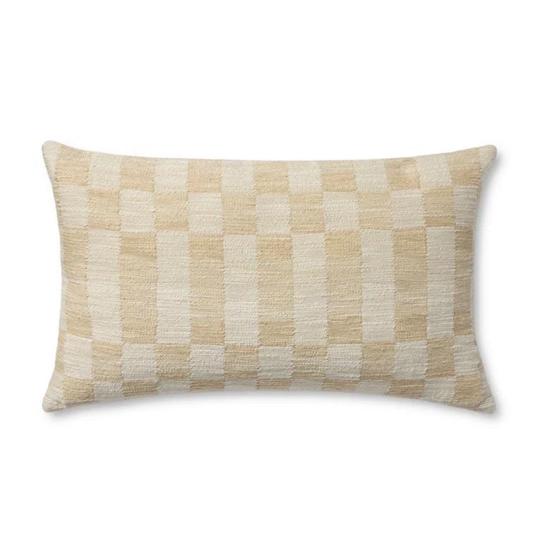 Adams Pillow by Amber Lewis x Loloi - Sand and Ivory / 13" x 21" / Down