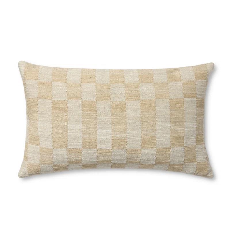 Adams Pillow by Amber Lewis x Loloi - Sand and Ivory / 13" x 21" / Polyester