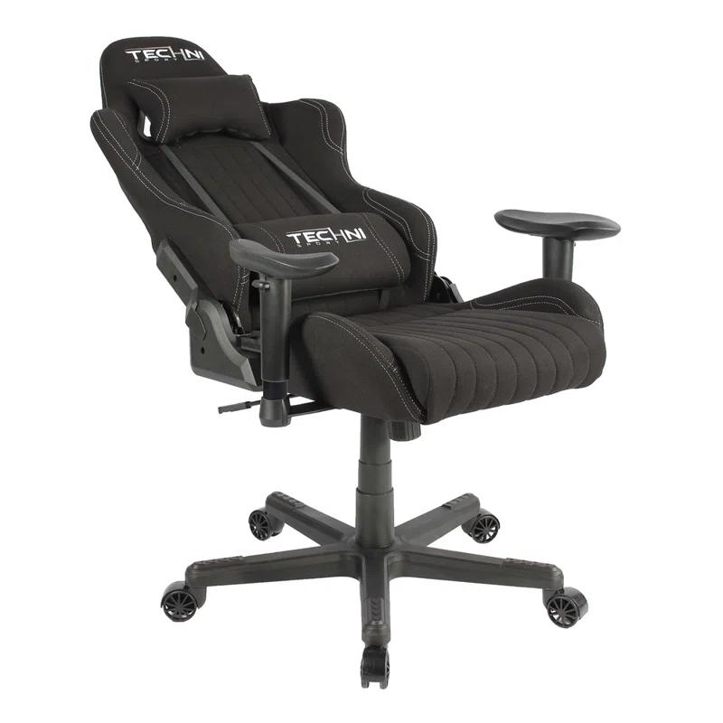 Techni Sport Techni Sport Adjustable Reclining Ergonomic Swiveling PC & Racing Game Chair in Black