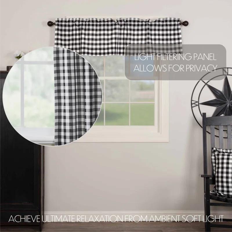 VHC Brands Annie Buffalo Check Plaid Cotton Tailored Window Valance