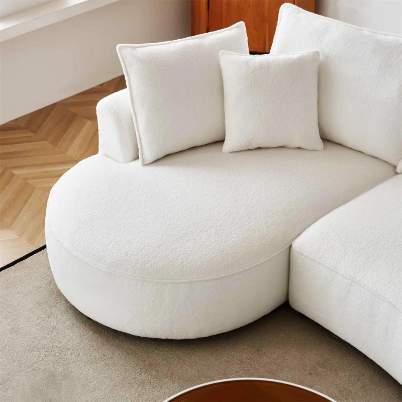 Excellent Future 122.8" Curved Sofa Modern Curved Couch Living Room Modular Sectional Sofa