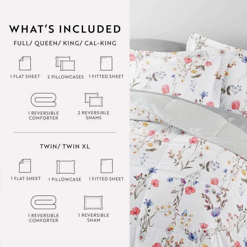 IEnjoy Home 7-Piece Bedding Bundle - Pattern Comforter and Sheet Set