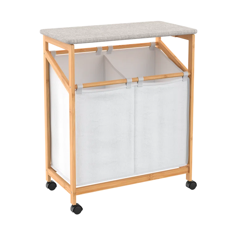 ClosetMaid ClosetMaid Bamboo Laundry Hamper Storage Cart