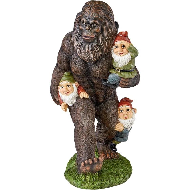 Design Toscano Schlepping the Garden Gnomes Bigfoot Statue