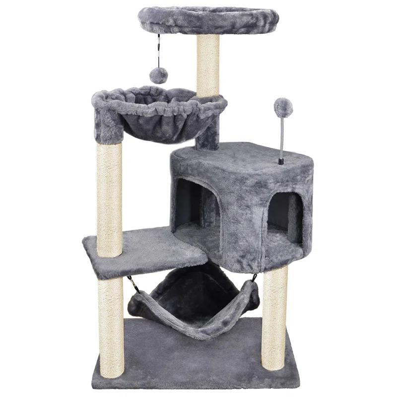 Tucker Murphy Pet™ Cat Tree With Condo, Scratching Posts & Hanging Ball For Kittens And Medium Breeds