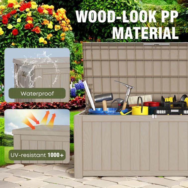 Emperic Design Emperic Design 120 Gallon Water Resistant Resin Lockable Deck Box