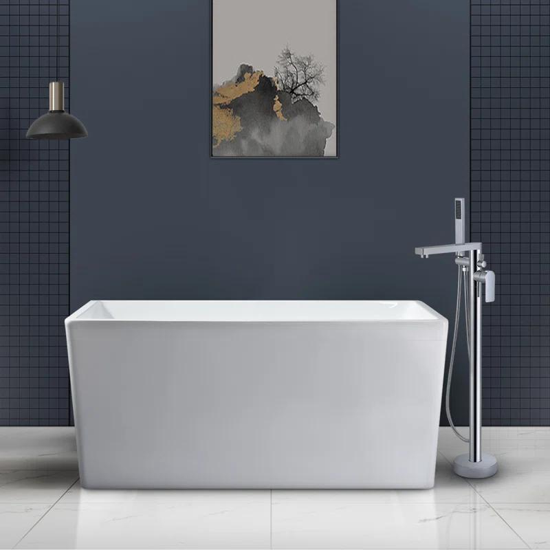 43.25'' x 27.5" Freestanding Soaking Acrylic Bathtub