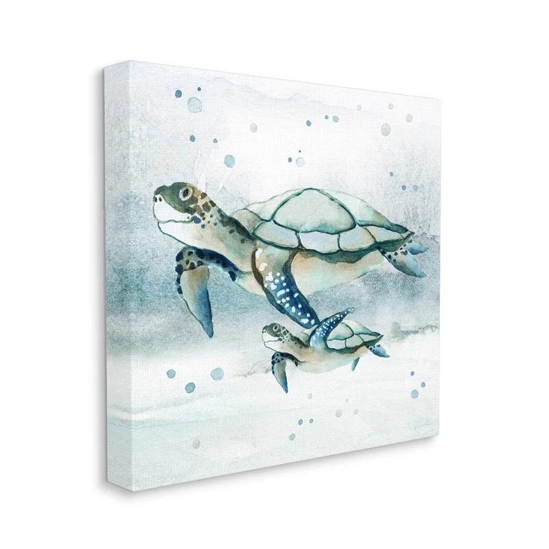 Stupell Industries " Baby Sea Turtle Bubbles " by Janet Tava