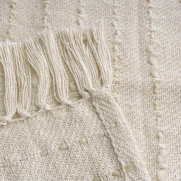 Rajani Home Deep Ombre Striped Handmade Woven Throw Blanket with Fringe