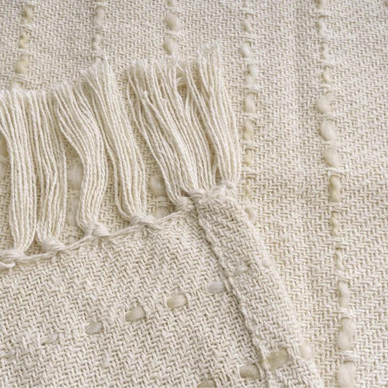 Rajani Home Deep Ombre Striped Handmade Woven Throw Blanket with Fringe