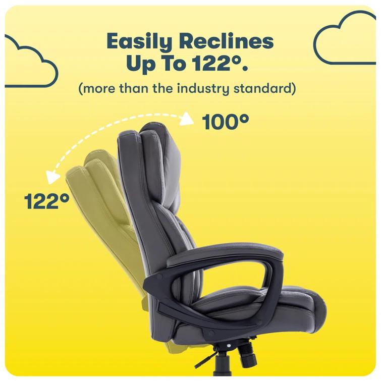 Serta Serta Garret Executive Office Chair, Ergonomic Lumbar Support, Semi-Plush Cushion, Body Pillows