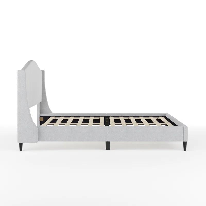 Martha Stewart Martha Stewart Amelia Upholstered Platform Bed With Curved Headboard