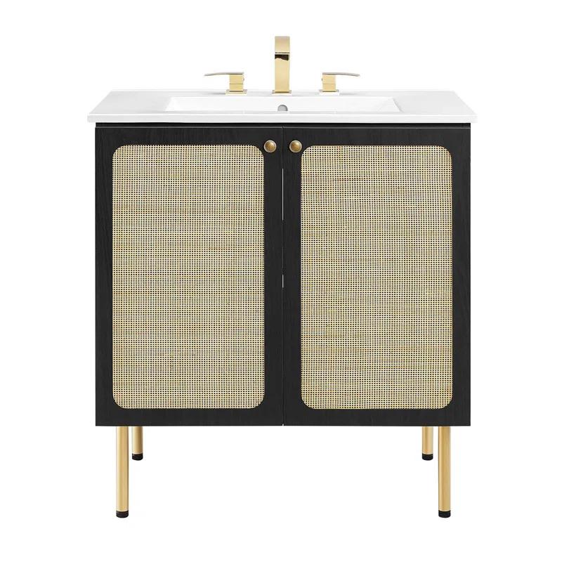 Modway Modway Chaucer 30'' Single Bathroom Vanity with Wood Top