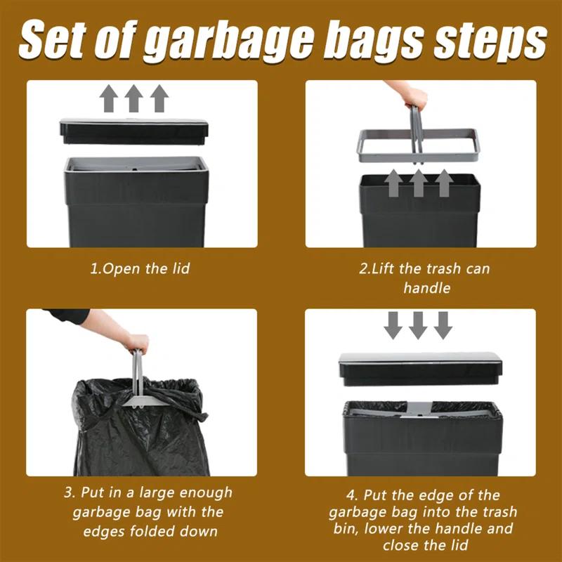 FDW Plastic Motion Sensor Kitchen Trash Can - 13 Gallons