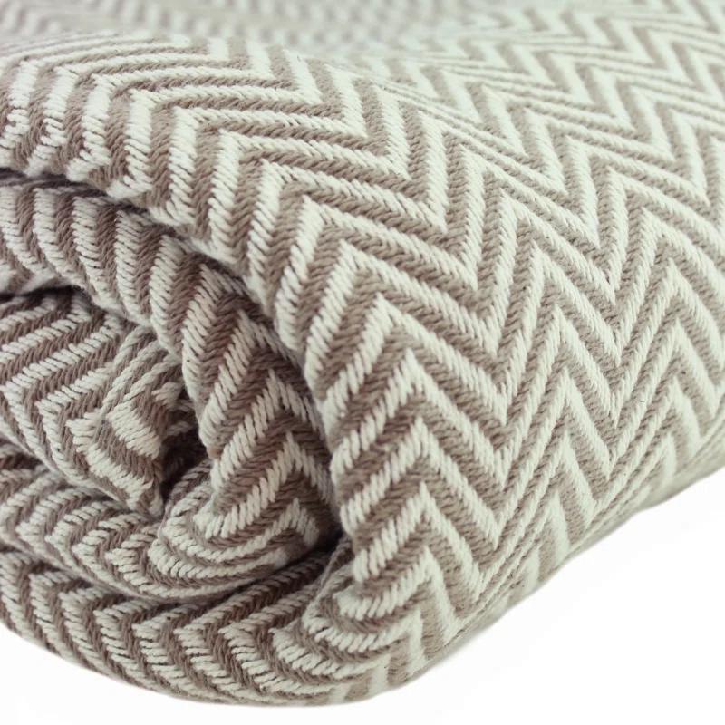 Melange Home Herringbone Hand Woven Throw Blanket