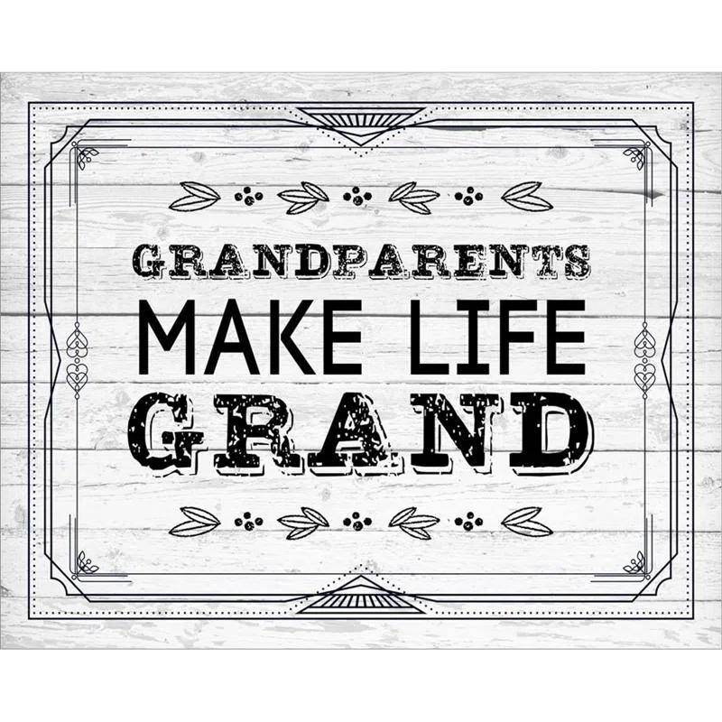 Trinx " Grandparents Make Life Grand - Painted Wood Background " by Color Me Happy