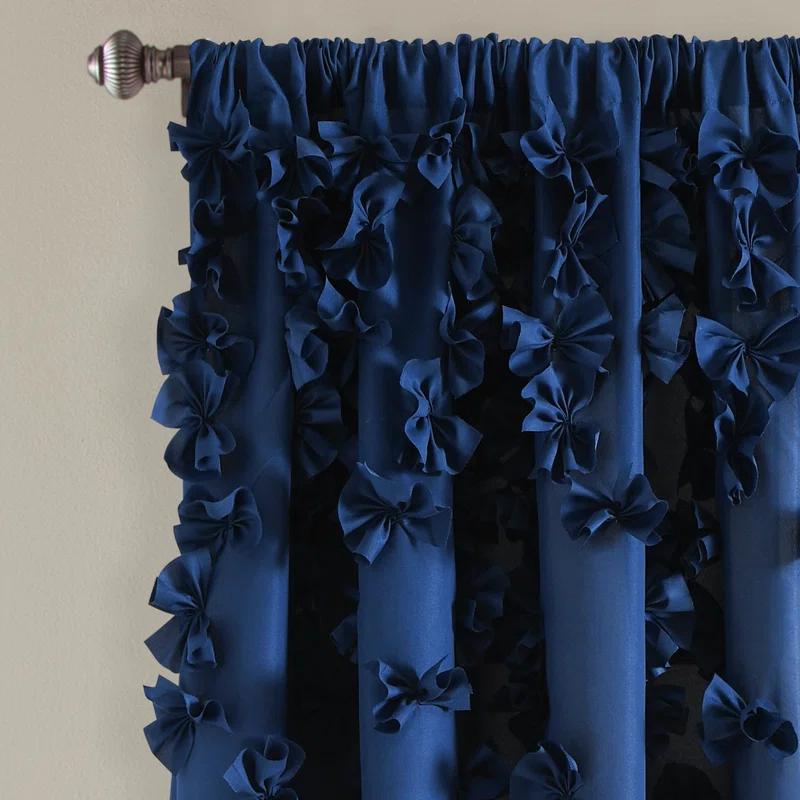 Lush Decor Riley Polyester Semi Sheer Curtain Single Panel