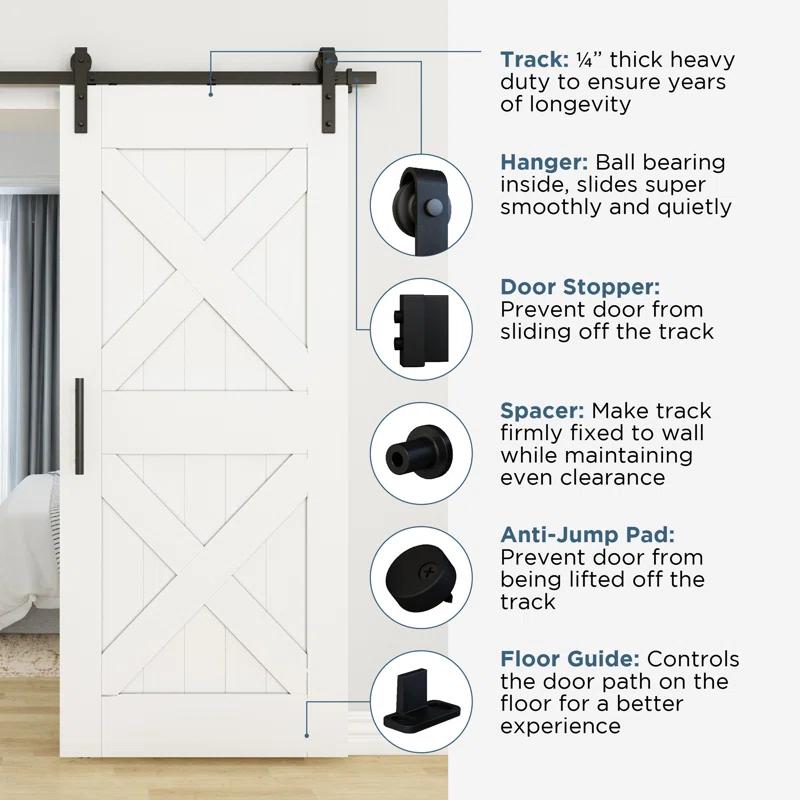 National Hardware Standard Single Barn Door Hardware Kit