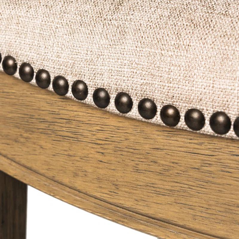 Maven Lane Maven Lane Adrien Backless Saddle Kitchen Stool with Fabric Upholstery