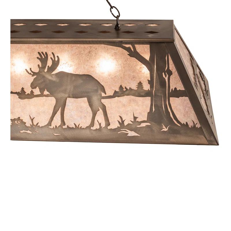 Meyda Lighting Rustic Lodge 9 - Light Antique Copper Pool Table Lights Pendant