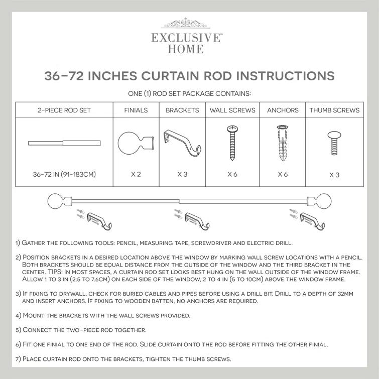 Lark Manor™ Jewett Exclusive Home Vine 1" Curtain Rod and Coordinating Finial Set, Adjustable
