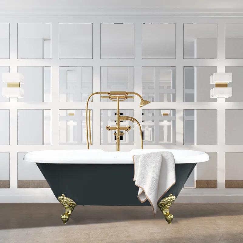 Altair 52167-BAT-GR-BB Kerta 66.9'' x 29.1'' Freestanding Soaking Acrylic Bathtub