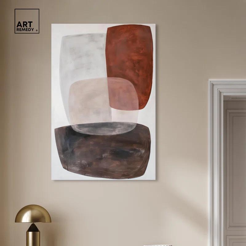 Art Remedy Dynamic Triangles Canvas Earthy Abstract Art by Art Remedy