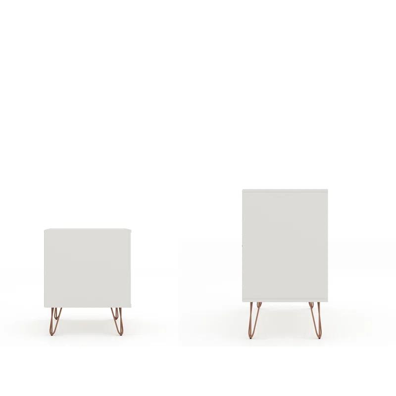 Zipcode Design™ Kass 2-Piece Bedroom Set with Dresser and Nightstand in Off White and Nature