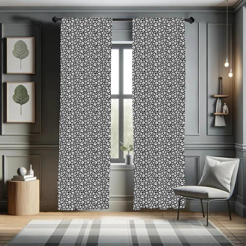 Ambesonne Semi-Sheer Rod Pocket Sliding Panel (Set of 2)