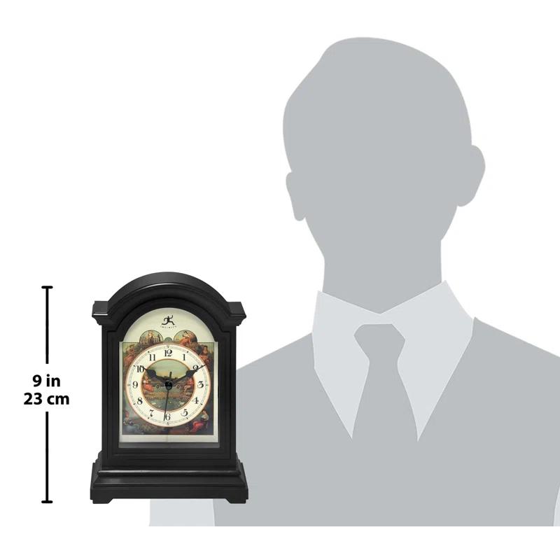 Infinity Instruments Classic Grandfather Plastic Tabletop Clock 9 Inches