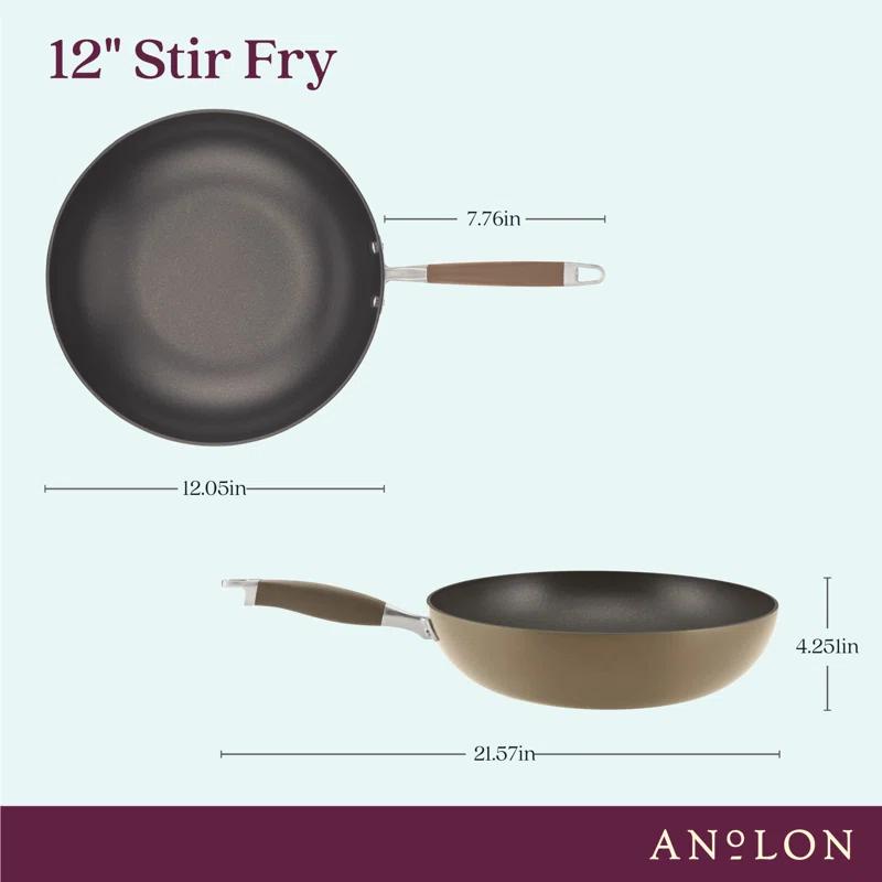 Anolon Anolon Advanced Home Hard Anodized Nonstick Stir Fry Pan / Wok, 12 Inch