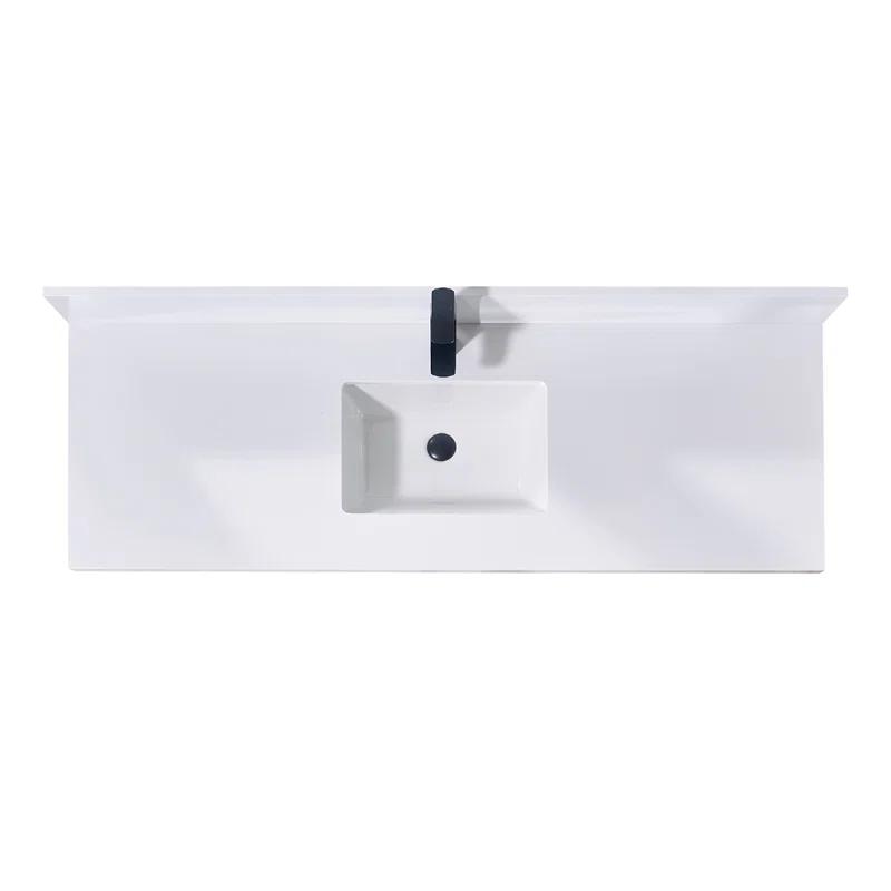 61'' Stone Single Bathroom Vanity Top with Sink