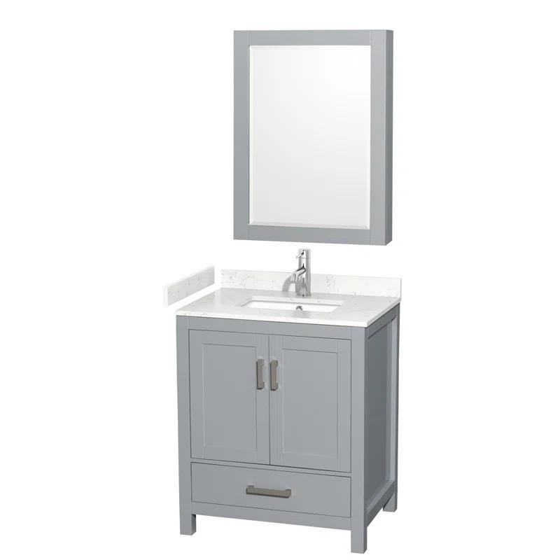 Sheffield 30" Freestanding Single Bathroom Vanity with Cultured Marble Top with Medicine Cabinet