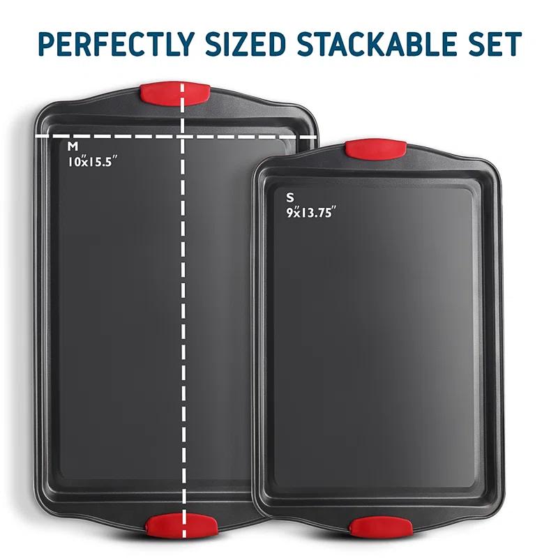 Joytable Non-Stick Carbon Steel 2 Piece Baking Sheet Set